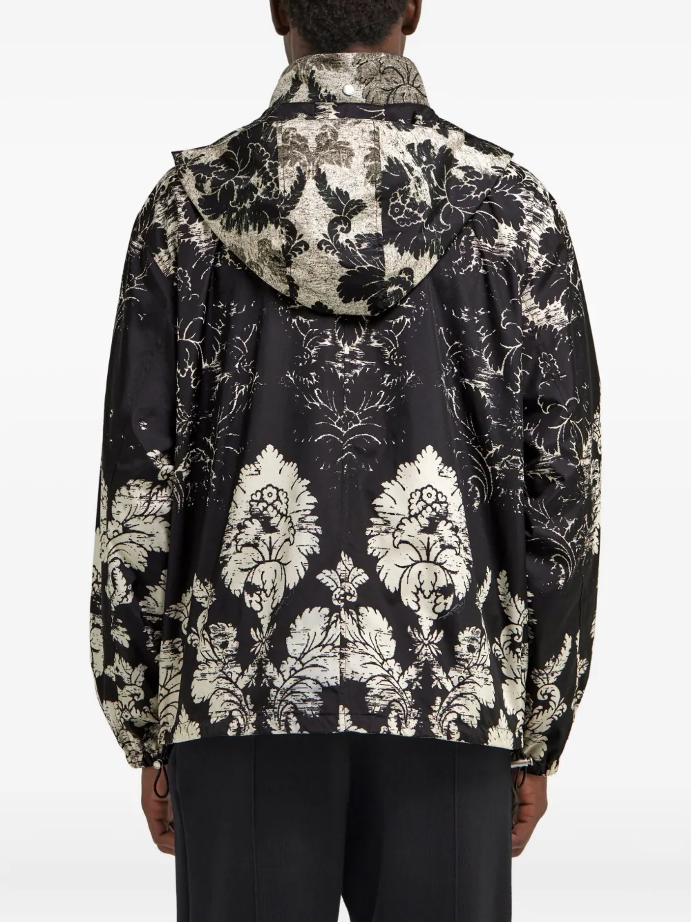 Roberto Cavalli Broccato-print Jacket In Black