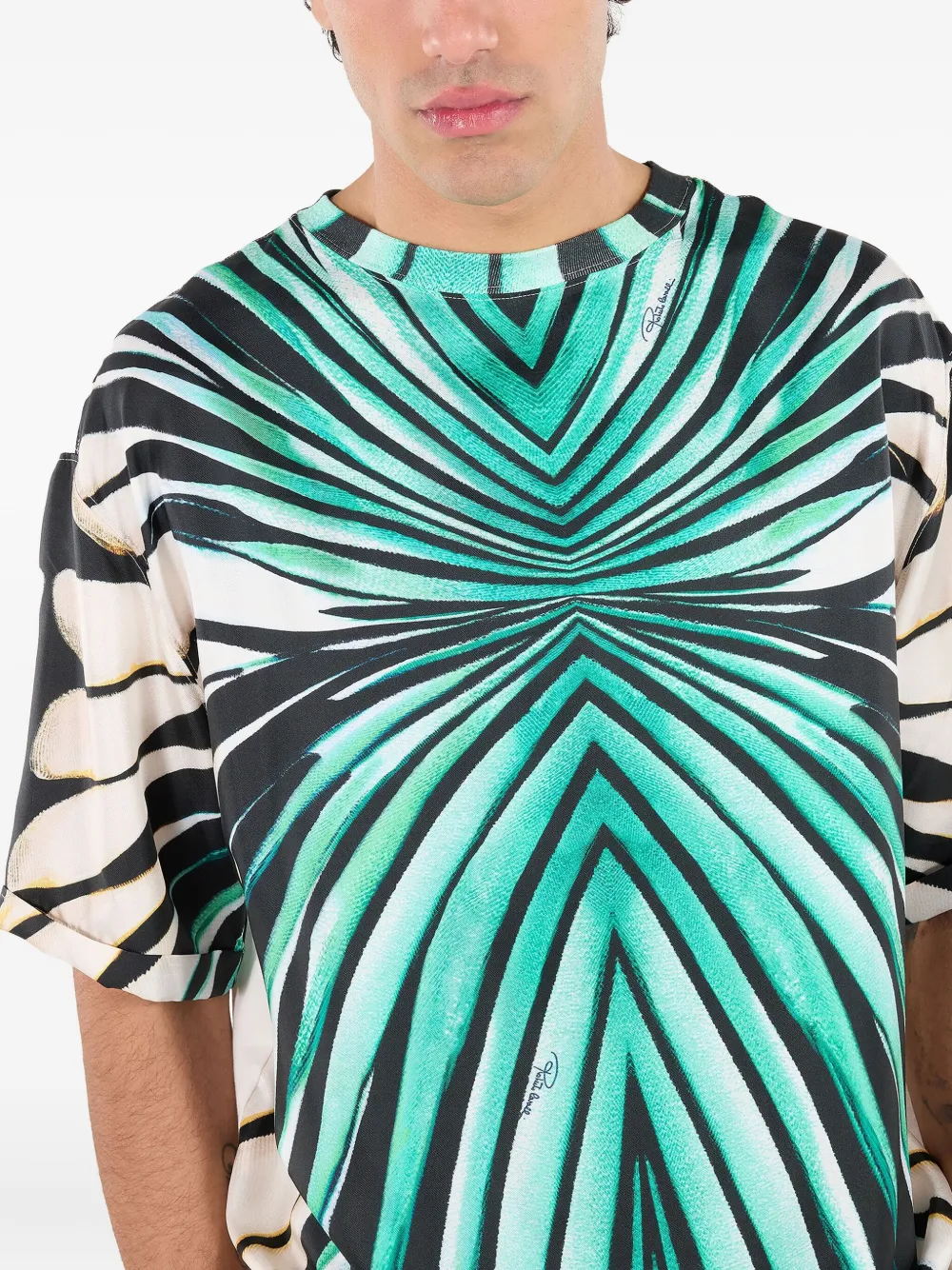 Roberto Cavalli T-shirt met grafische print Blauw