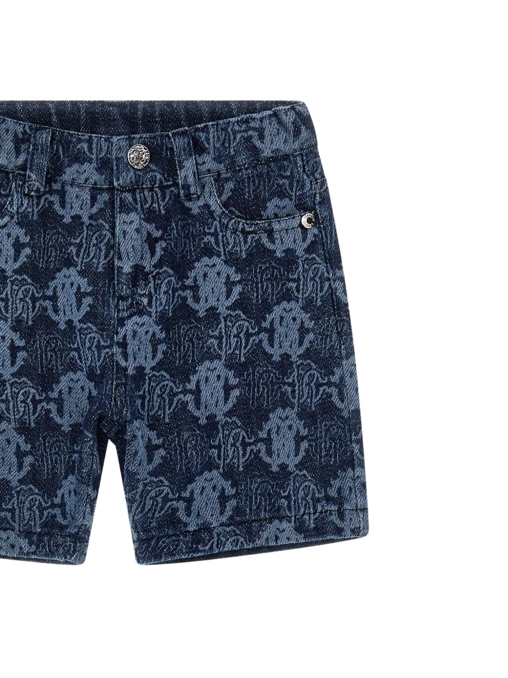 Roberto Cavalli Junior Shorts met RC-logopatroon Blauw