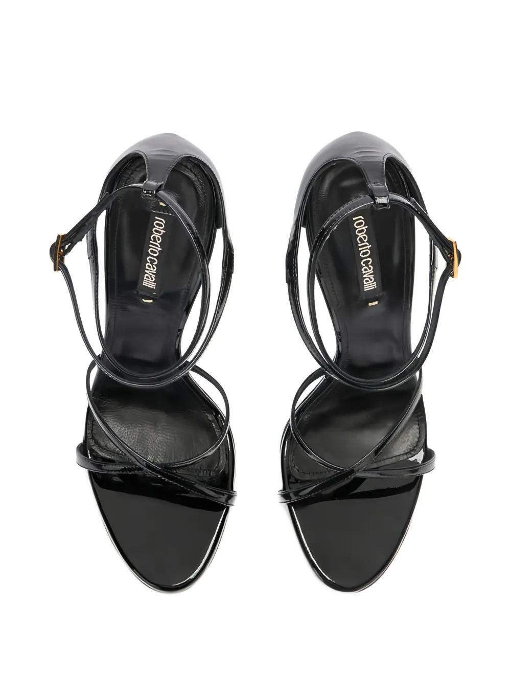 Roberto Cavalli leather sandals Zwart