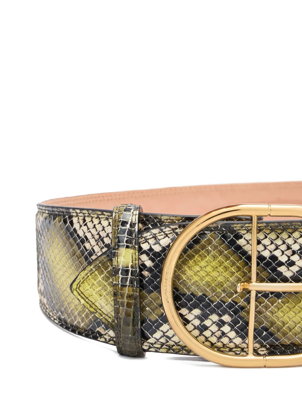 Roberto Cavalli Riem met slangenleer-effect - Groen