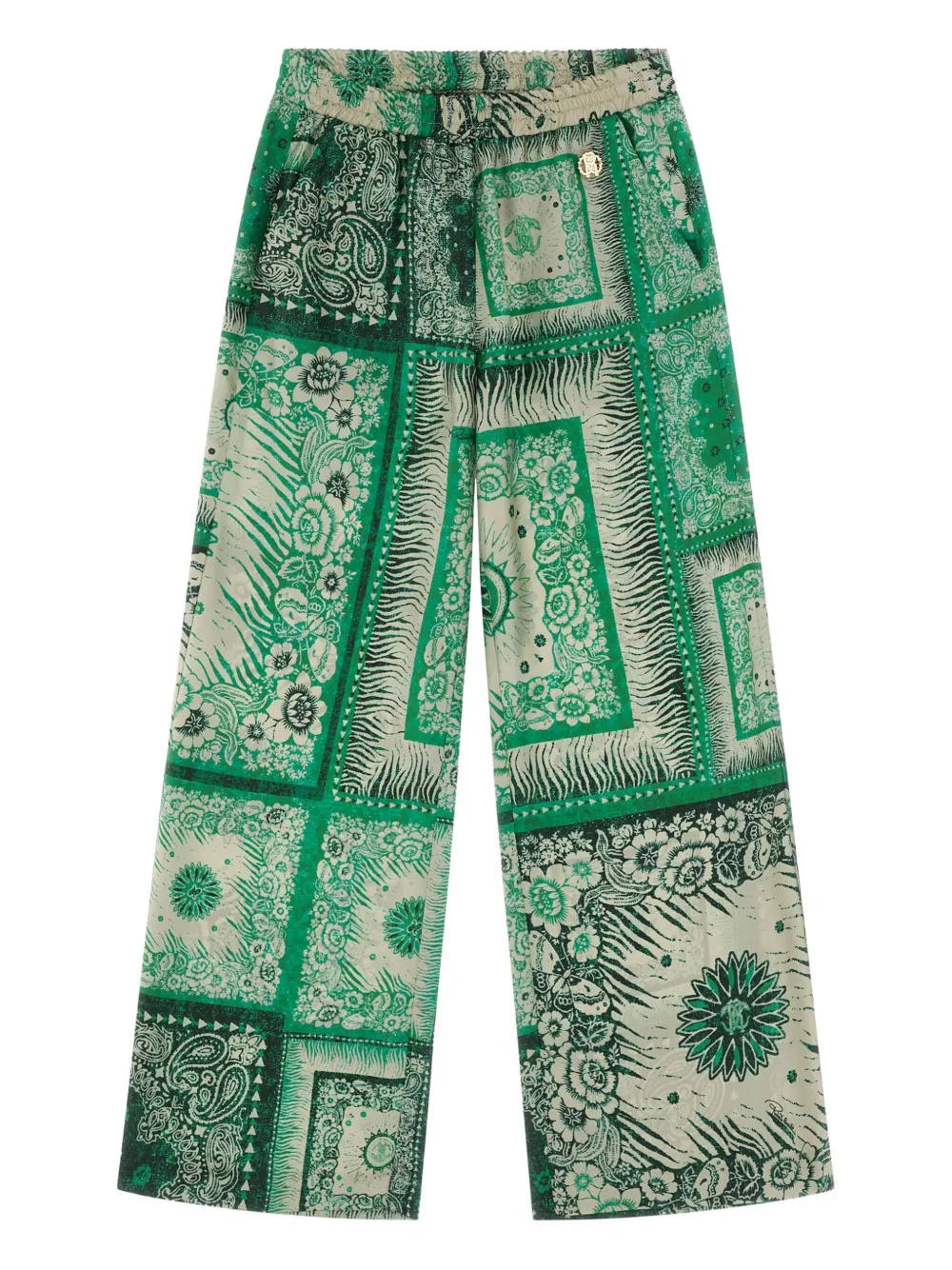Roberto Cavalli Junior Pantaloni con stampa bandana - Verde