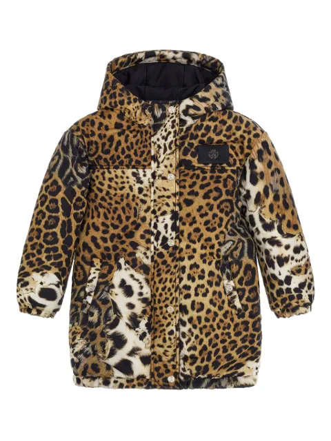 Roberto Cavalli chamarra con estampado de leopardo