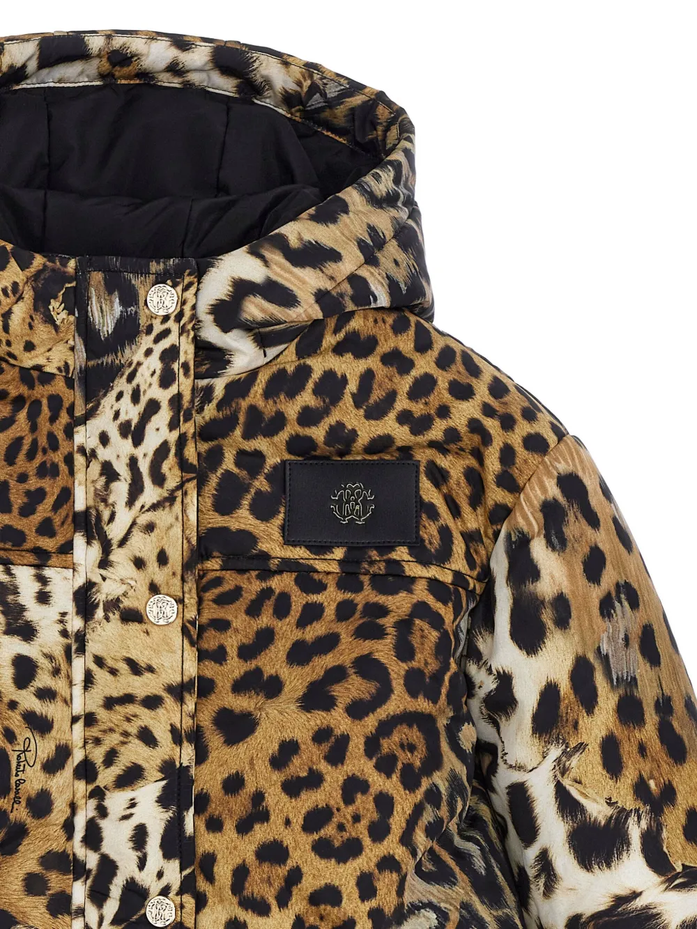 Roberto Cavalli Gewatteer jack met luipaardprint Bruin