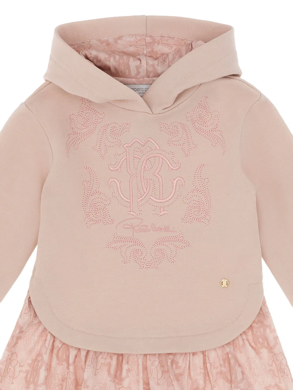 Roberto Cavalli Junior Jurk met geborduurd logo en gelaagd effect Roze