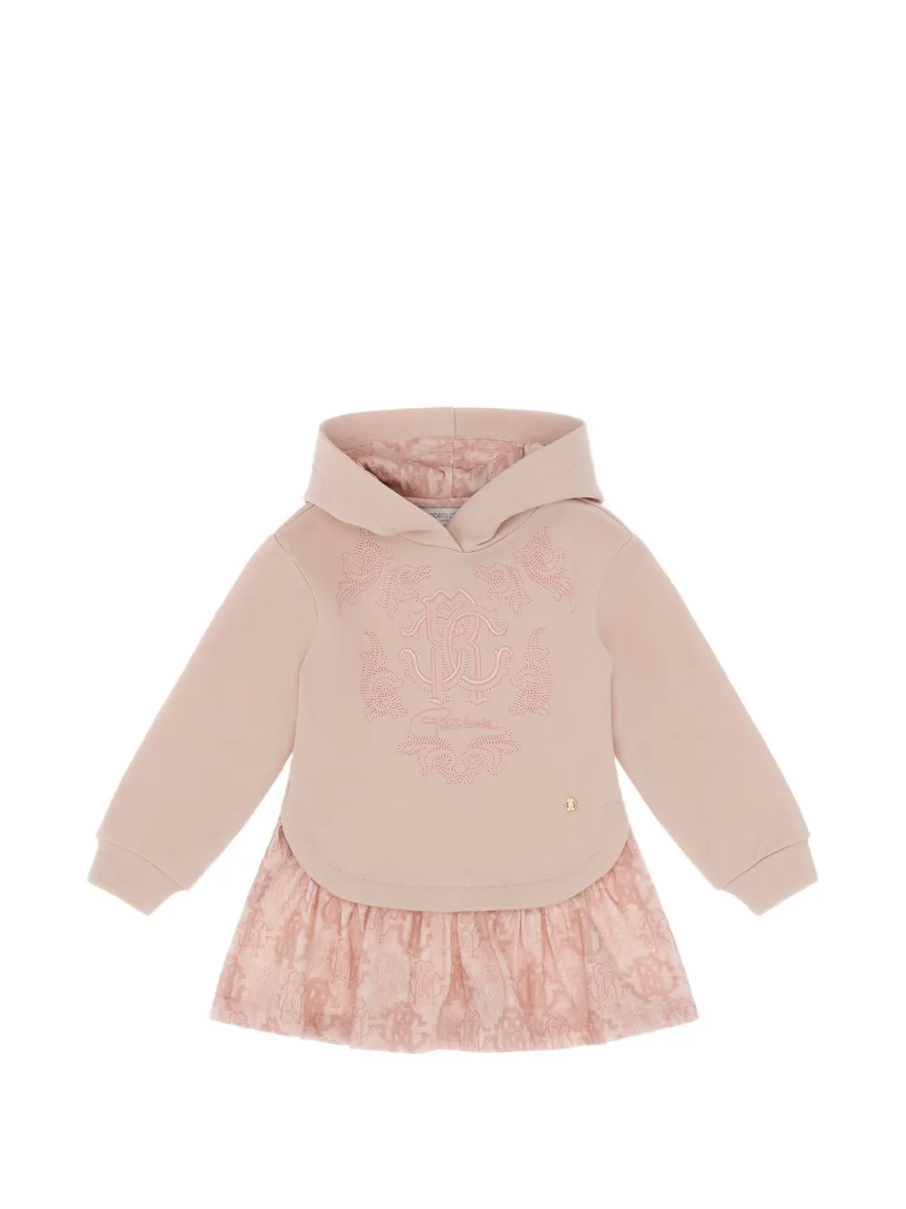 Roberto Cavalli Junior Jurk met geborduurd logo en gelaagd effect Roze