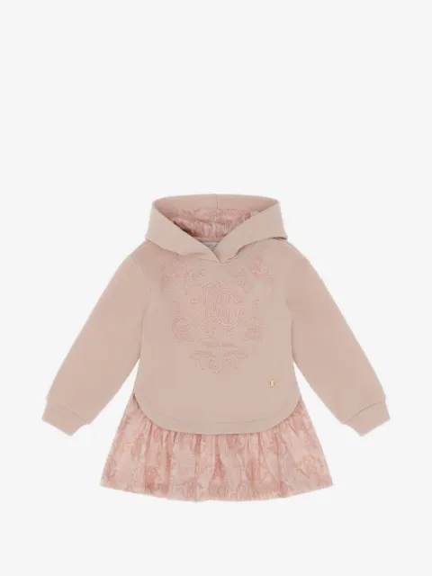 Roberto Cavalli Junior logo-embroidered layered-effect dress