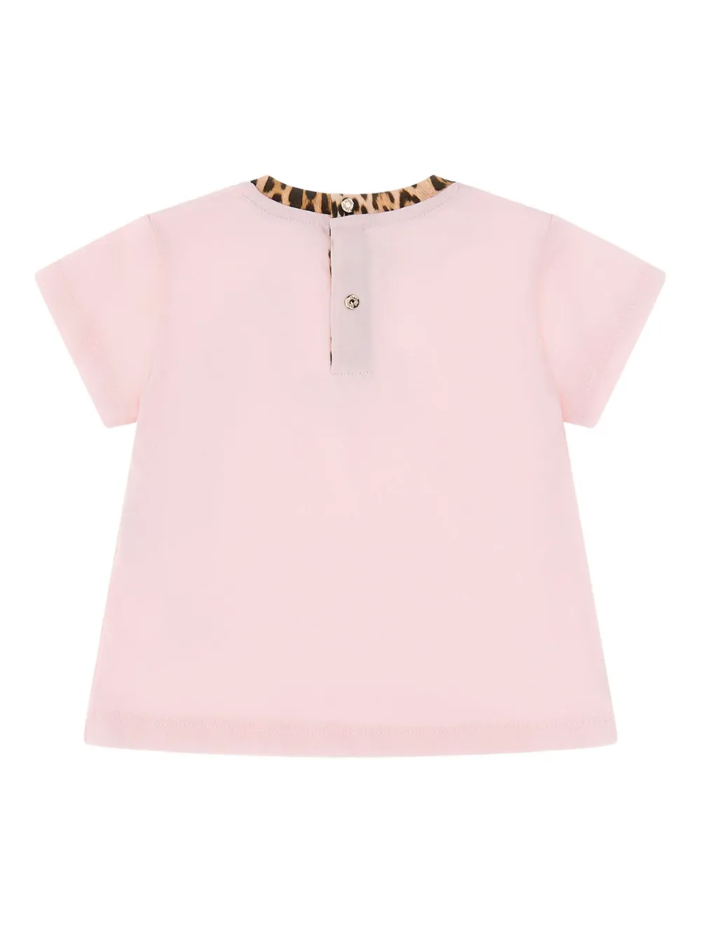 Roberto Cavalli Embroidered Logo T-shirt In Pink