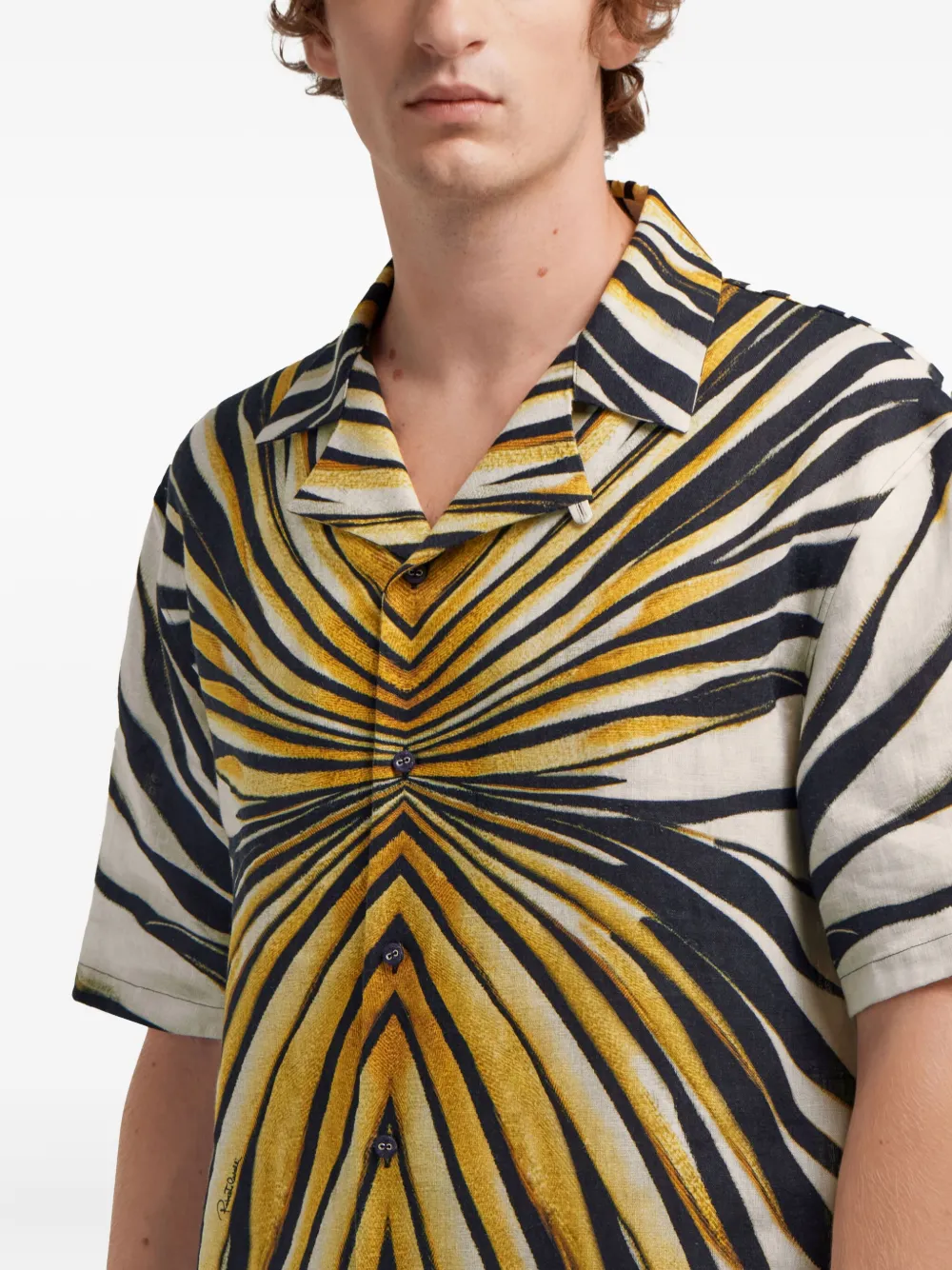 Roberto Cavalli Overhemd met grafische print Geel