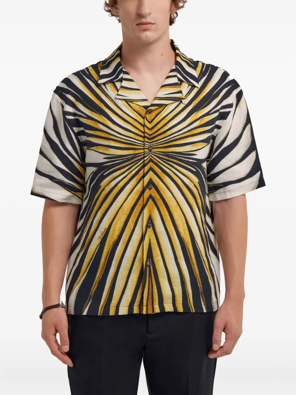 Roberto Cavalli Overhemd met grafische print Geel