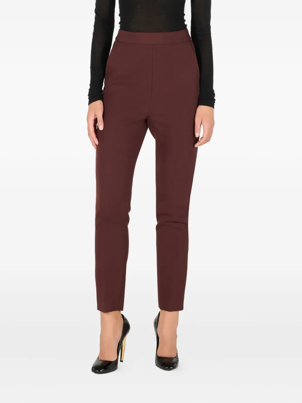 Roberto Cavalli Wool Trousers In Red