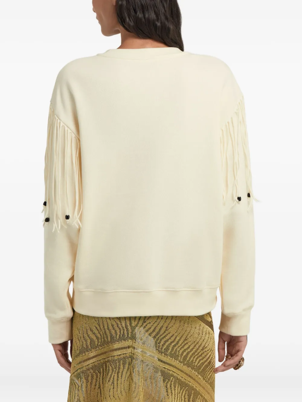 Roberto Cavalli Sweater met franje Beige