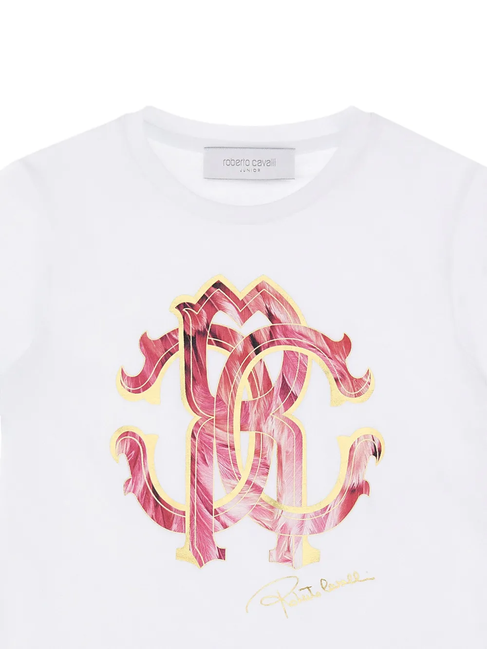 Roberto Cavalli T-shirt met logoprint Wit