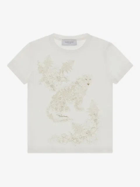 Roberto Cavalli Junior playera con estampado gráfico