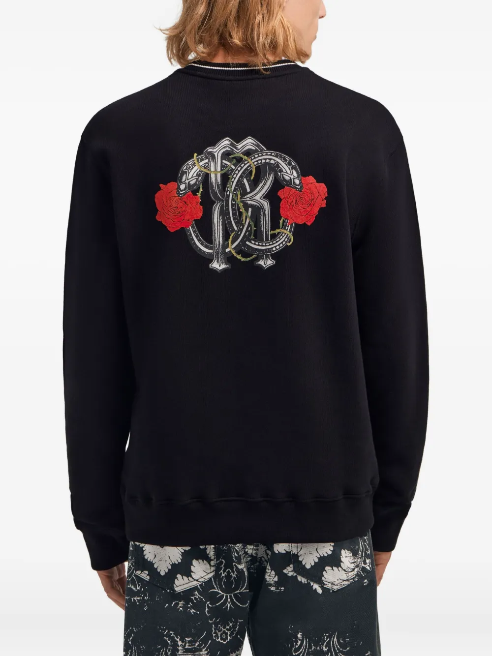 Roberto Cavalli Sweater met geborduurd logo Zwart