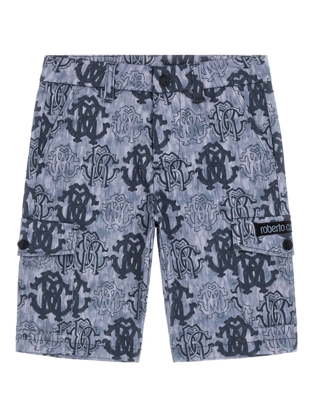 Roberto Cavalli Junior Shorts con logo - Blu