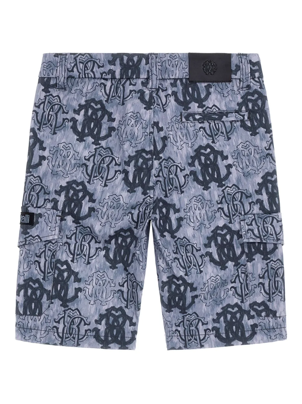 Roberto Cavalli Junior Shorts met logo-patroon Blauw