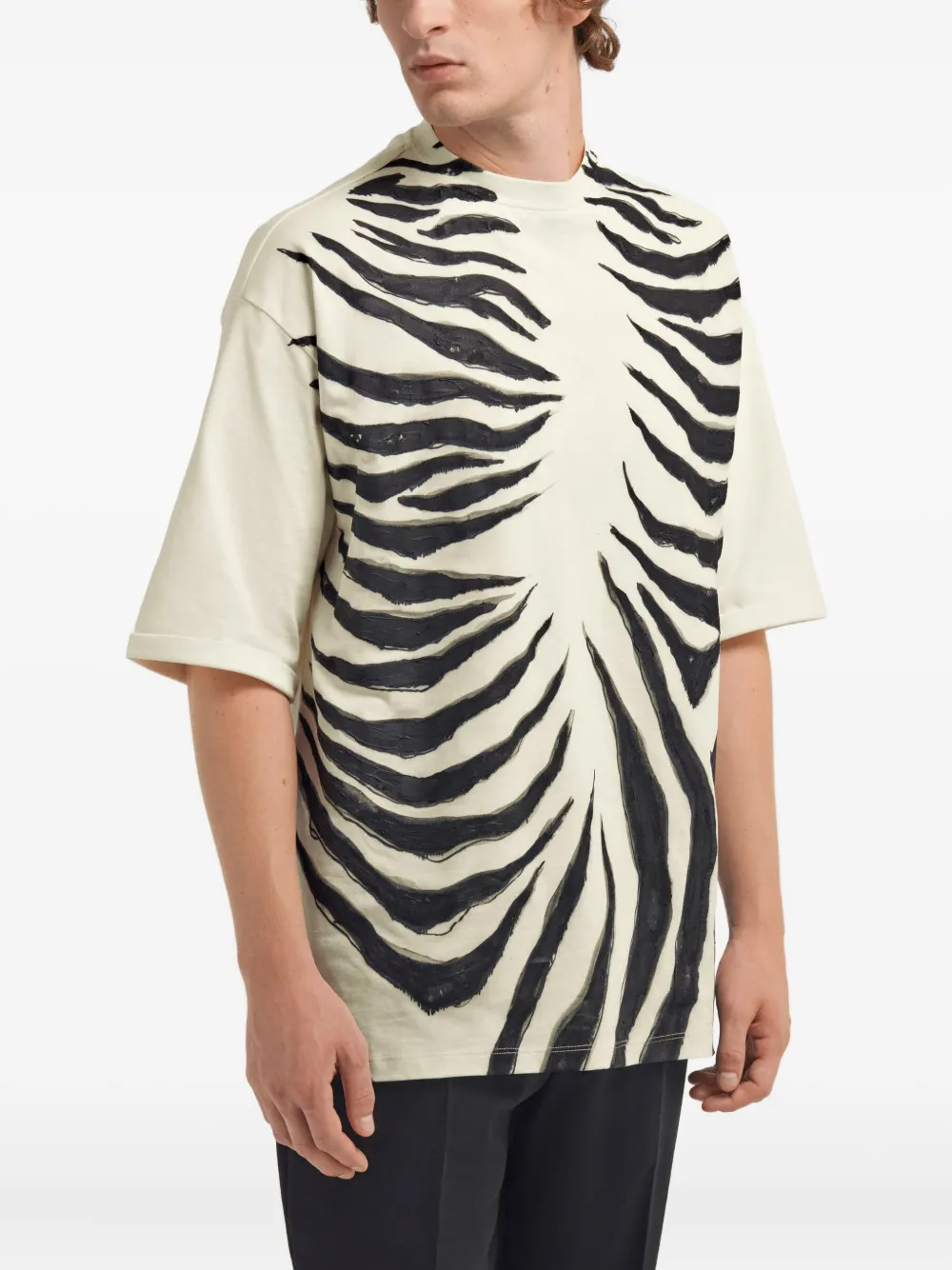 Roberto Cavalli T-shirt met zebraprint Wit