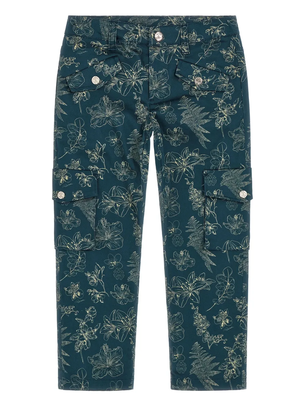 Roberto Cavalli Junior Pantaloni a fiori - Blu