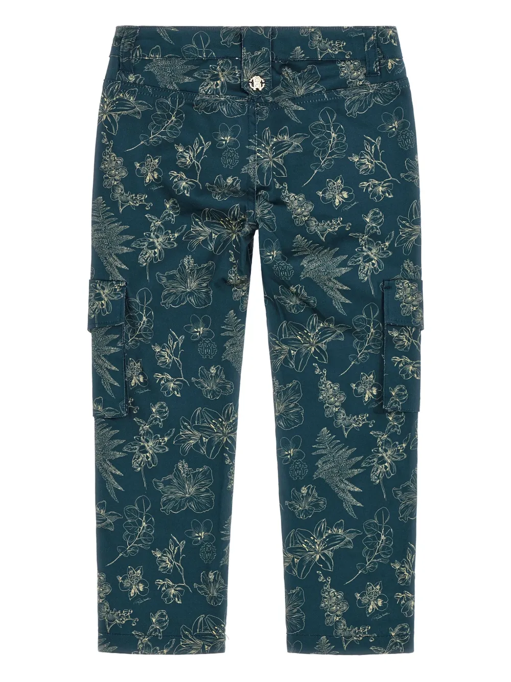 Roberto Cavalli Junior Broek met bloemenprint Blauw
