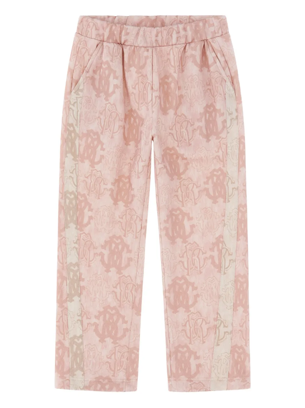 Roberto Cavalli Junior logo-pattern track pants - Pink