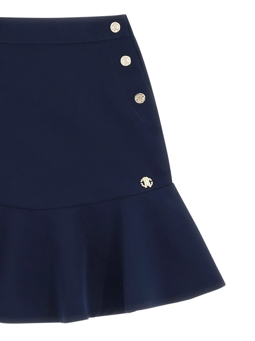 Roberto Cavalli Junior Rok met logodetail en knoop Blauw