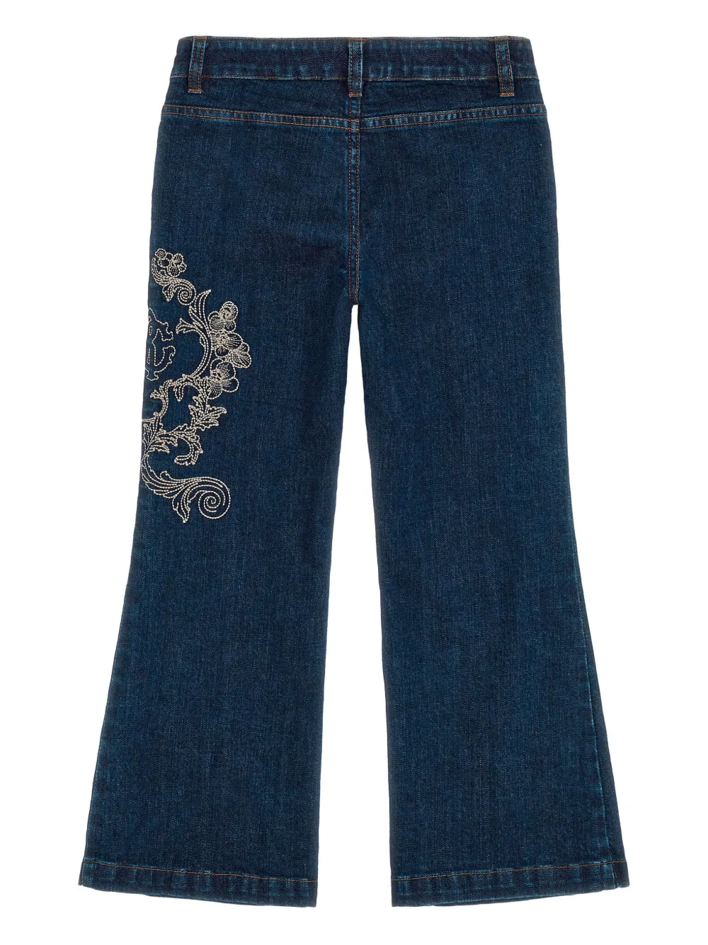 Roberto Cavalli Junior Jeans met geborduurd logo Blauw