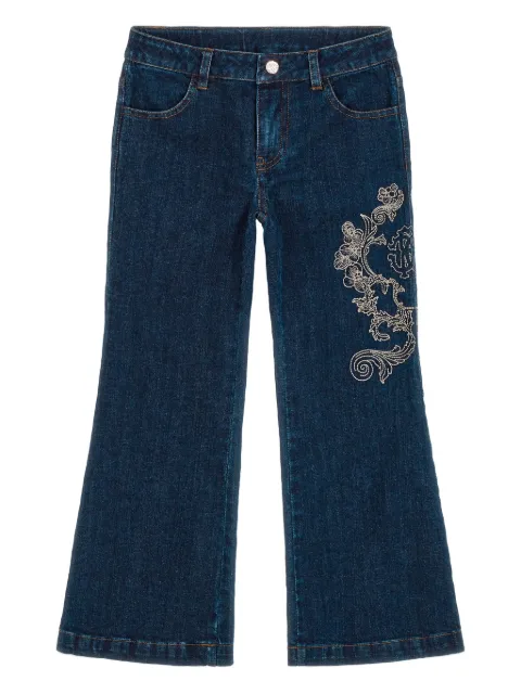 Roberto Cavalli Junior logo-embroidered jeans
