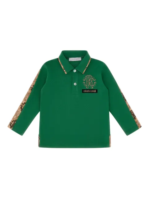 Roberto Cavalli logo-embroidered long-sleeve polo shirt