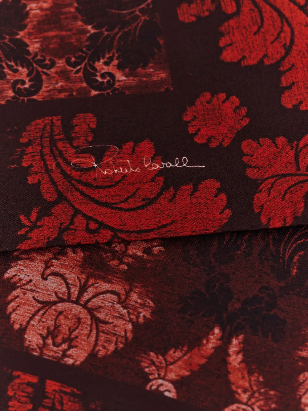 Roberto Cavalli Brocade-print Silk Scarf In Red