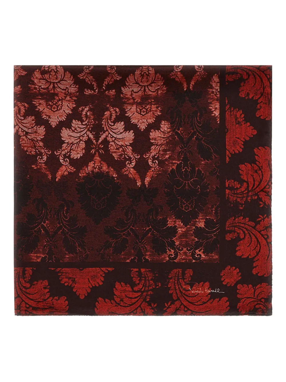 Roberto Cavalli Brocade-print Silk Scarf In Red
