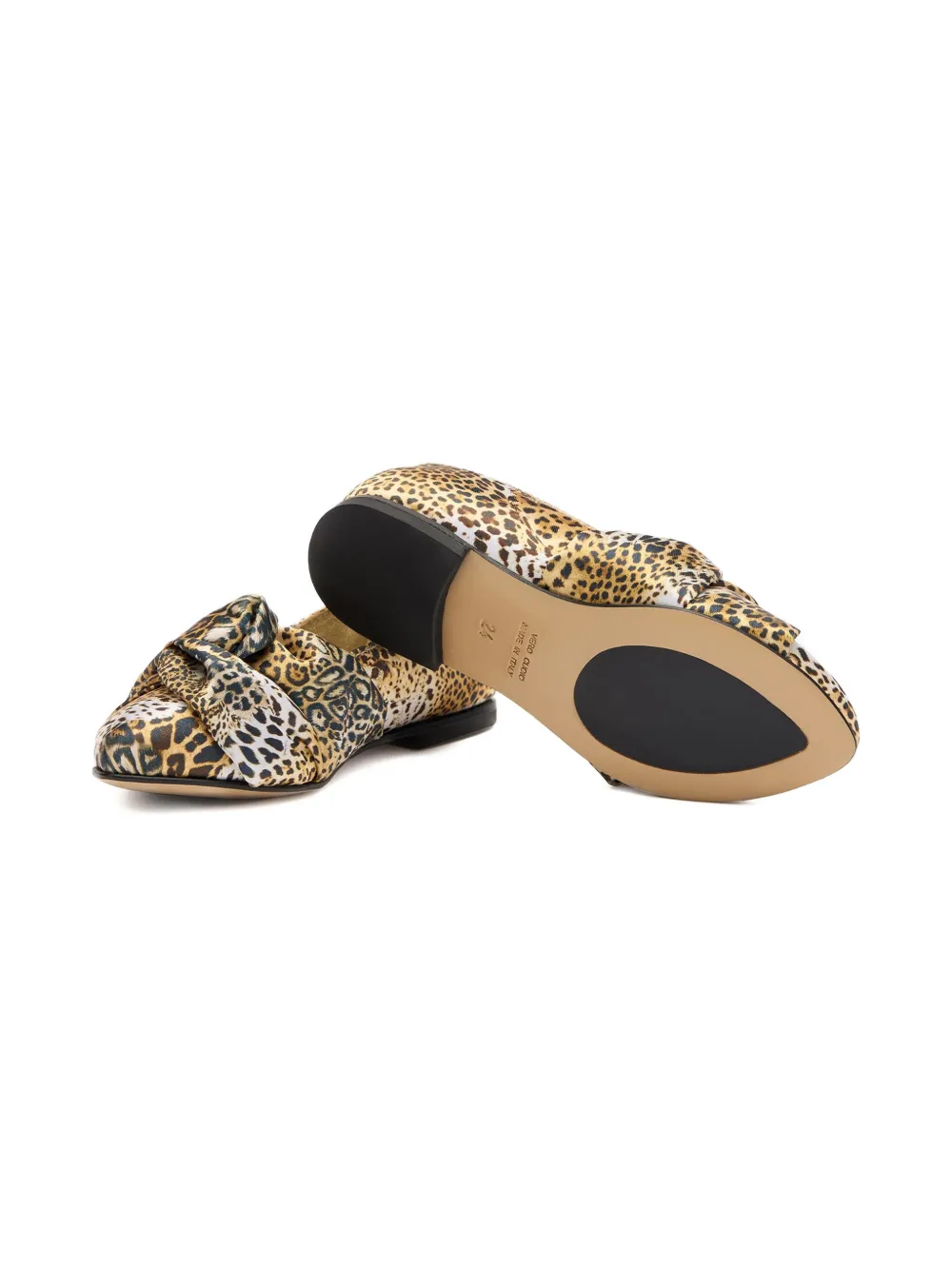 Roberto Cavalli Junior Geknoopte ballerina's met jaguarprint Bruin