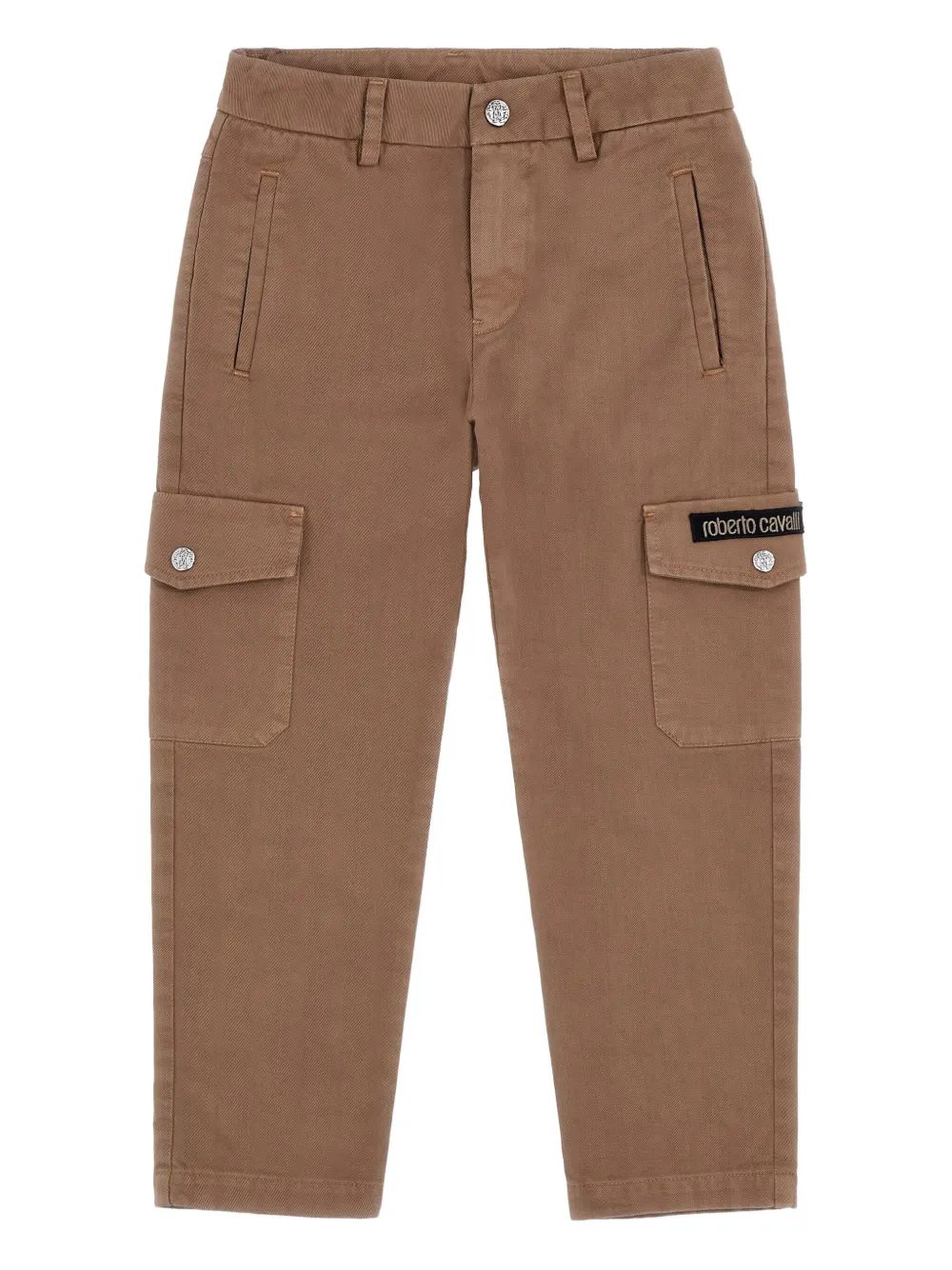 Roberto Cavalli Junior Pantaloni con logo - Marrone