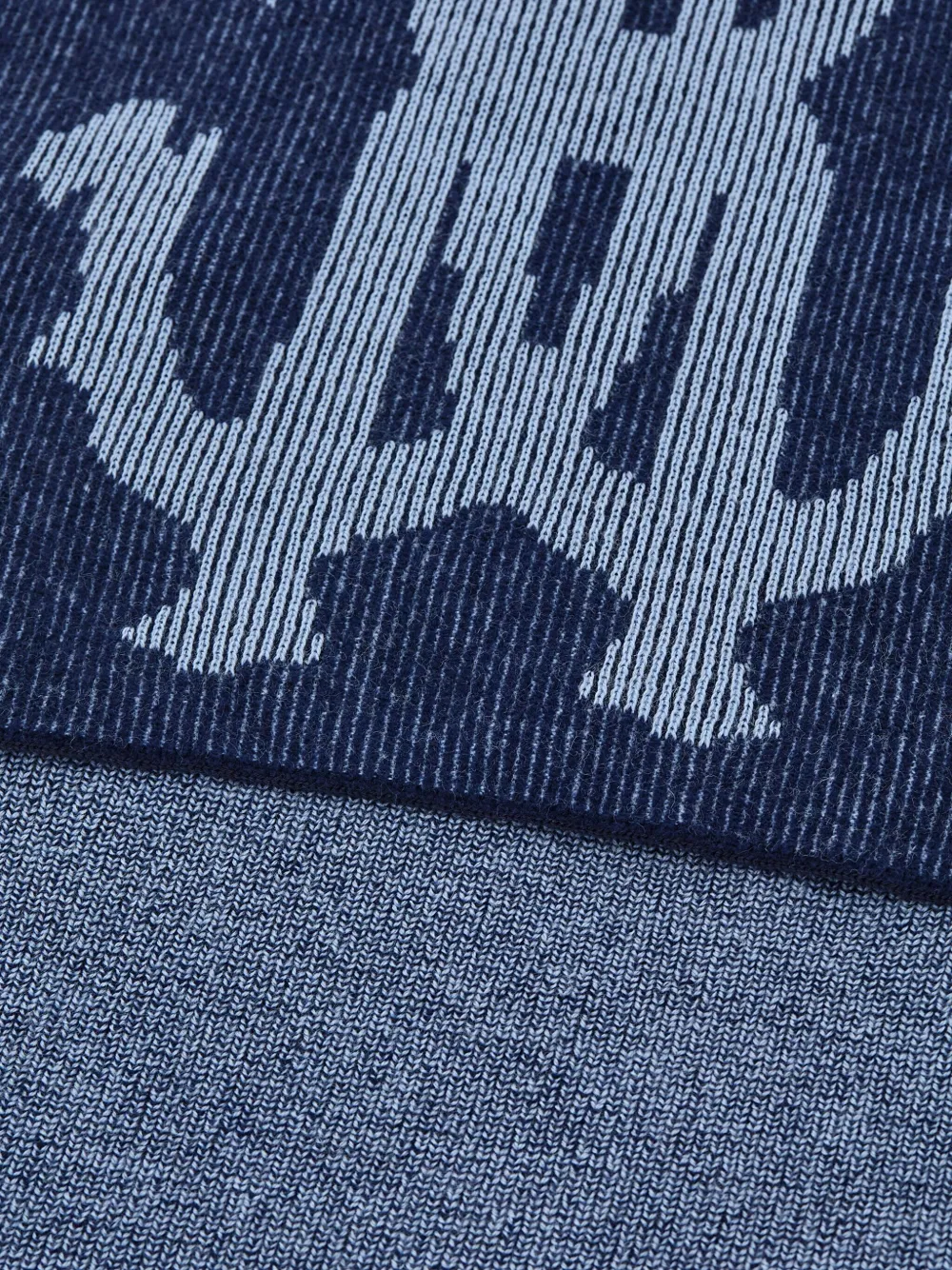 Roberto Cavalli Sjaal met monogram van katoen-wolblend - Blauw