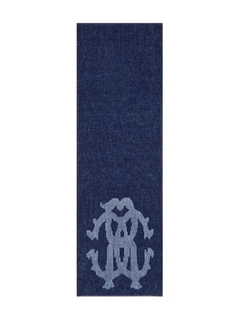 Roberto Cavalli monogram cotton-wool-blend scarf