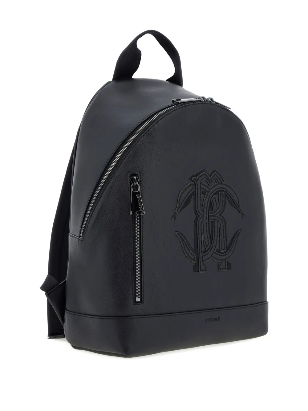 Roberto Cavalli Logo Zip Backpack In Burgundy