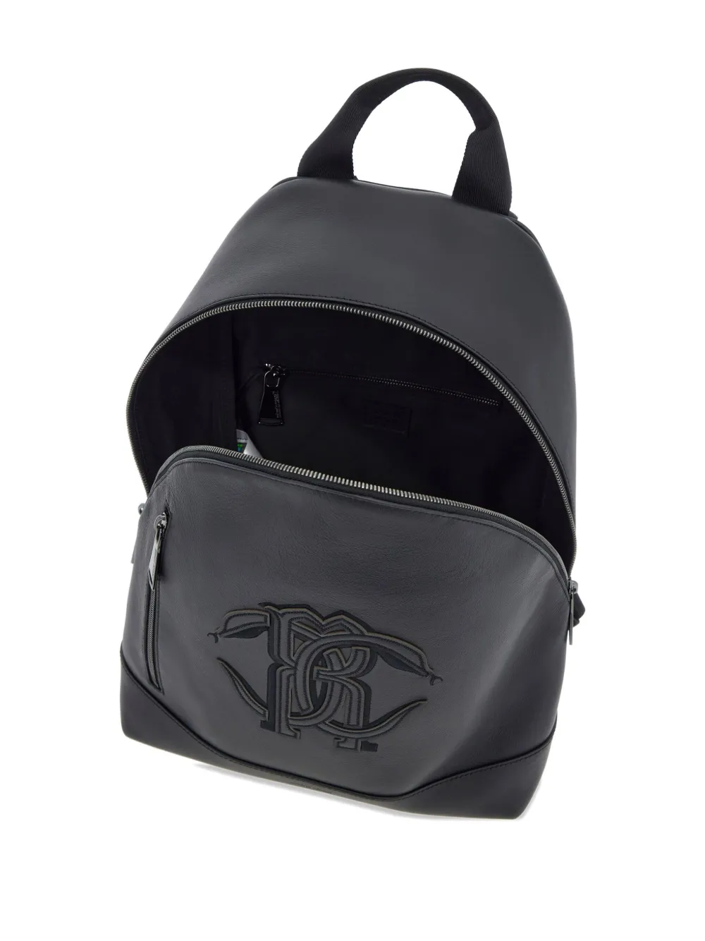 Roberto Cavalli Logo Zip Backpack In Burgundy