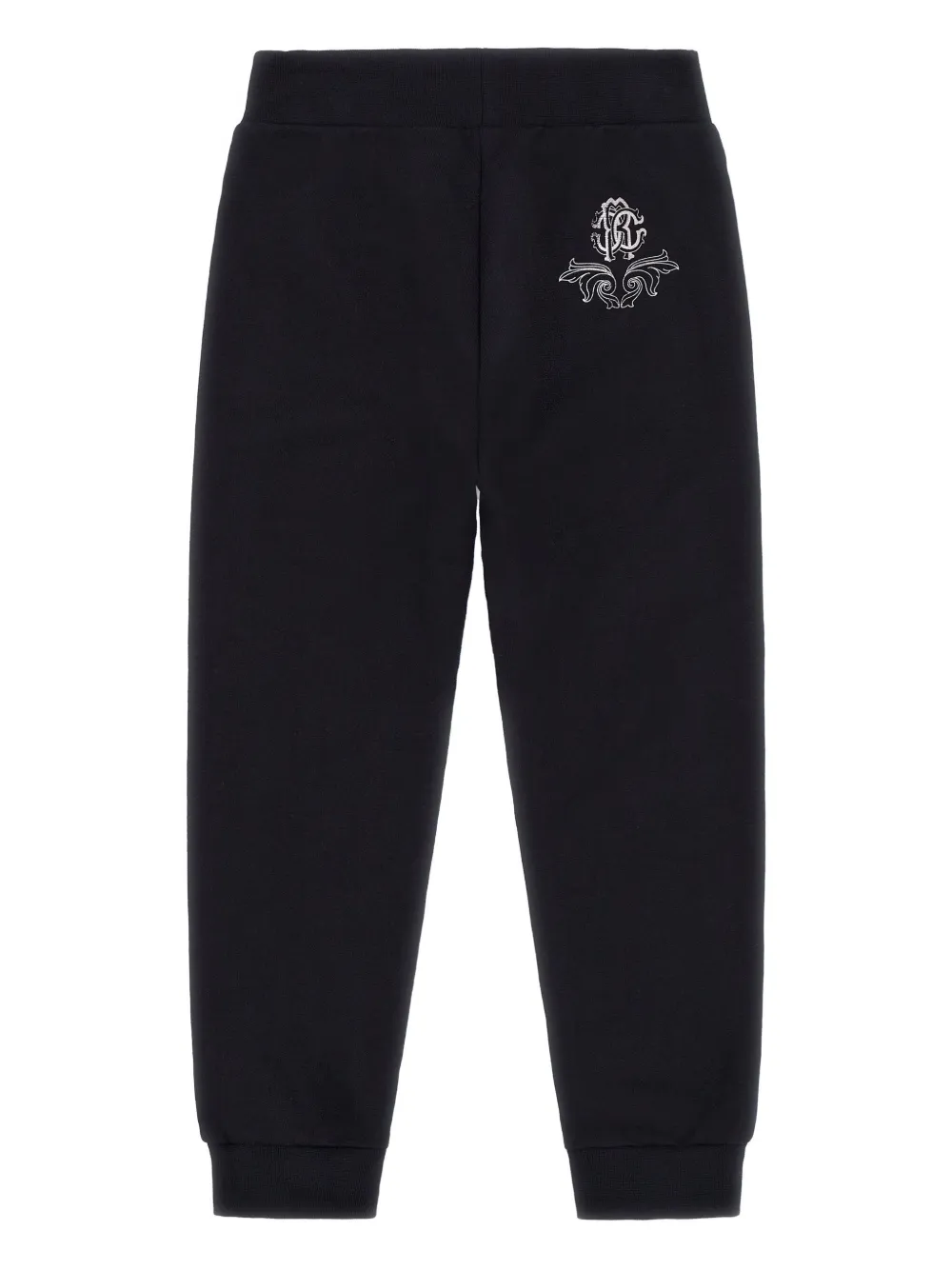 Roberto Cavalli Junior Katoenen trainingsbroek met logoprint Zwart