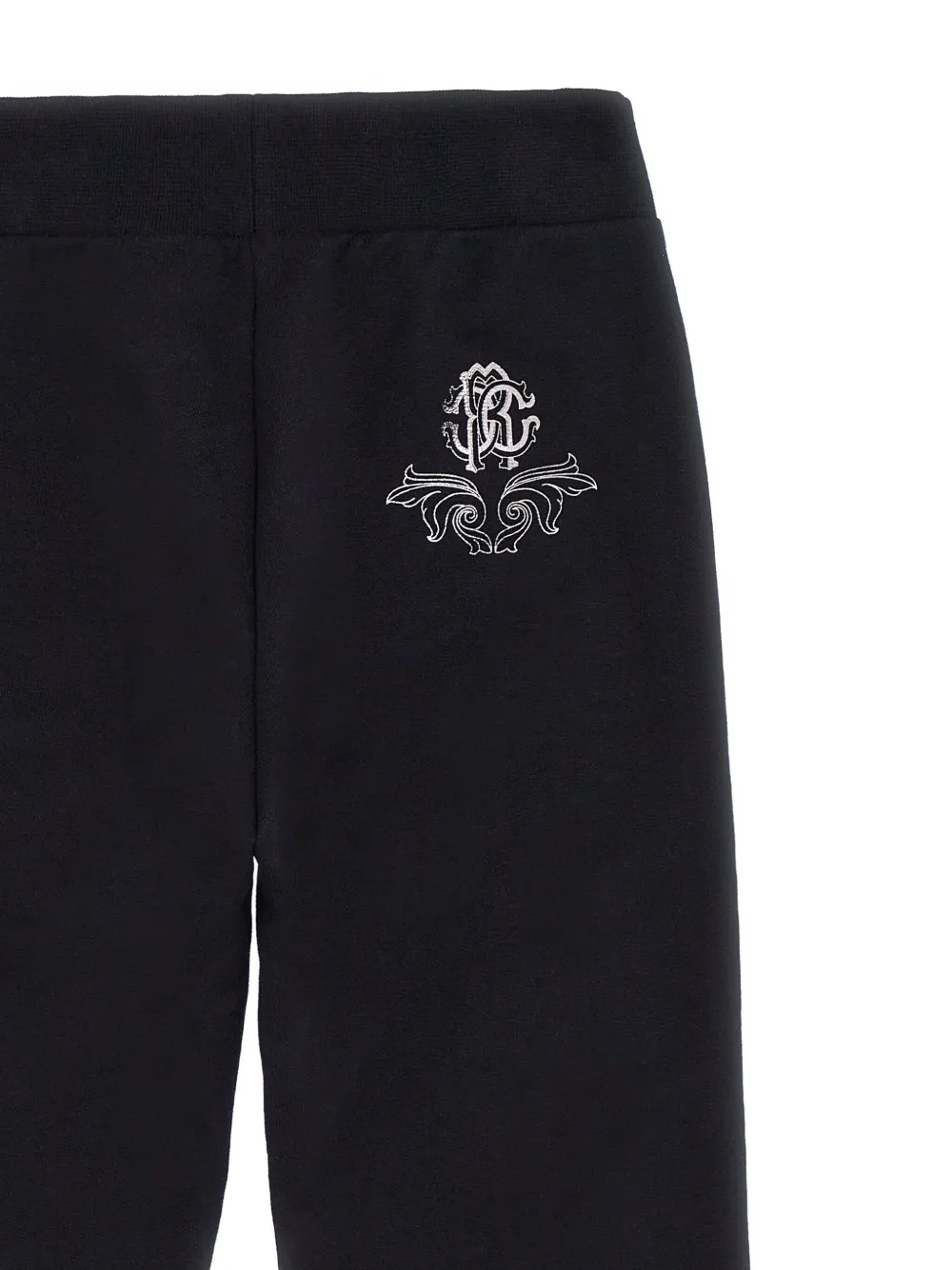 Roberto Cavalli Junior Katoenen trainingsbroek met logoprint Zwart