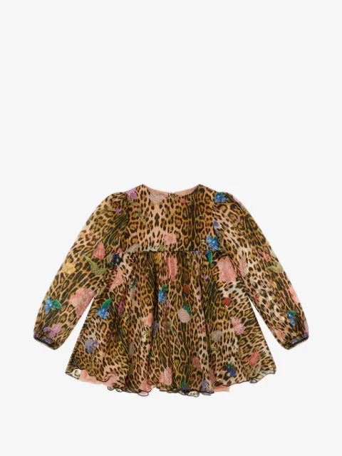 Roberto Cavalli Junior vestido con estampado de leopardo