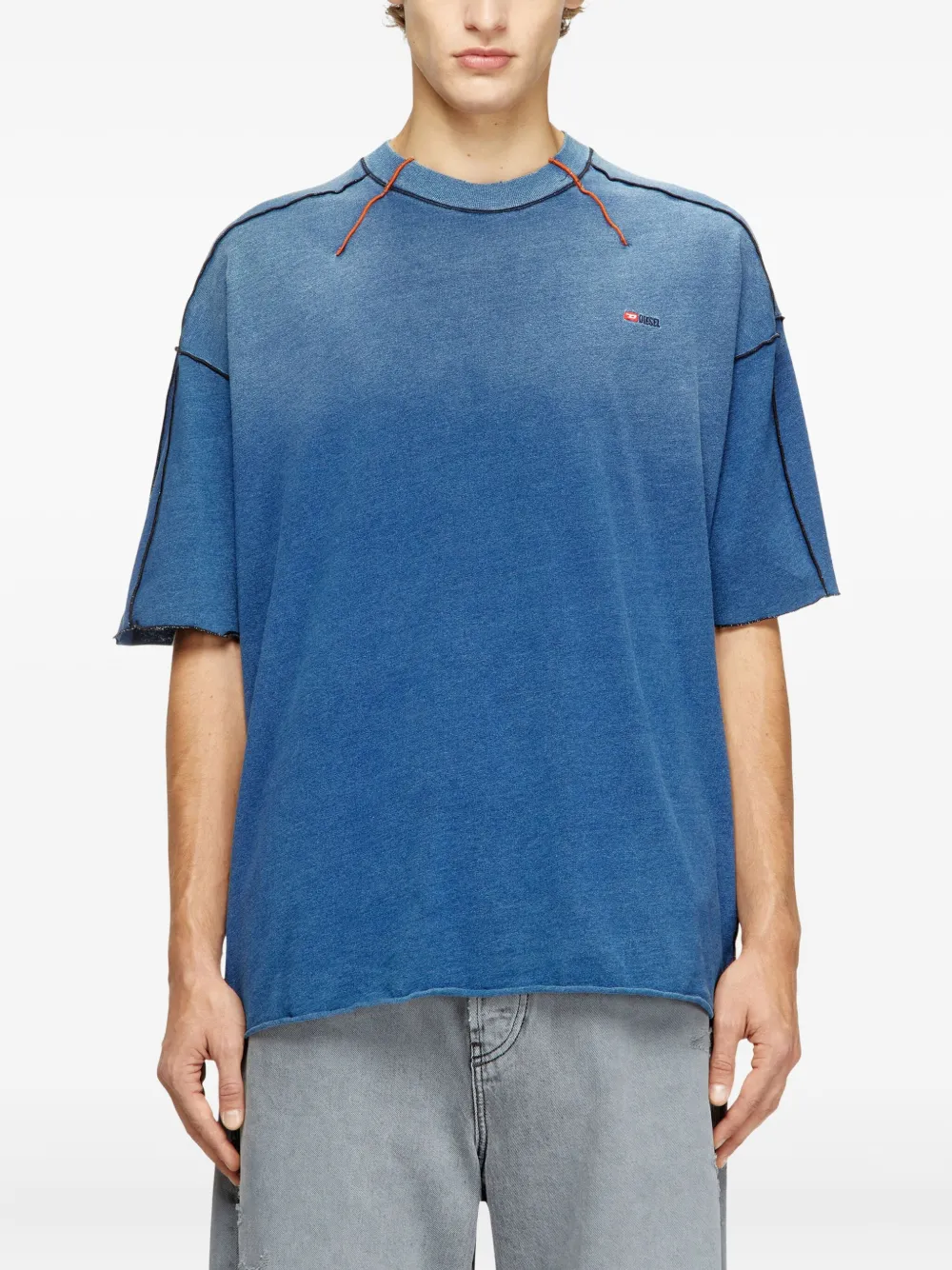 Diesel T-Craoxt katoenen T-shirt Blauw
