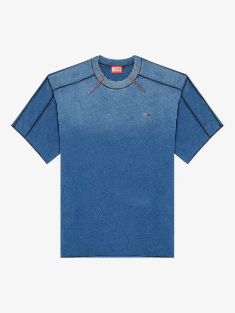 Diesel cotton T-shirt with contrasting overlock stitching
