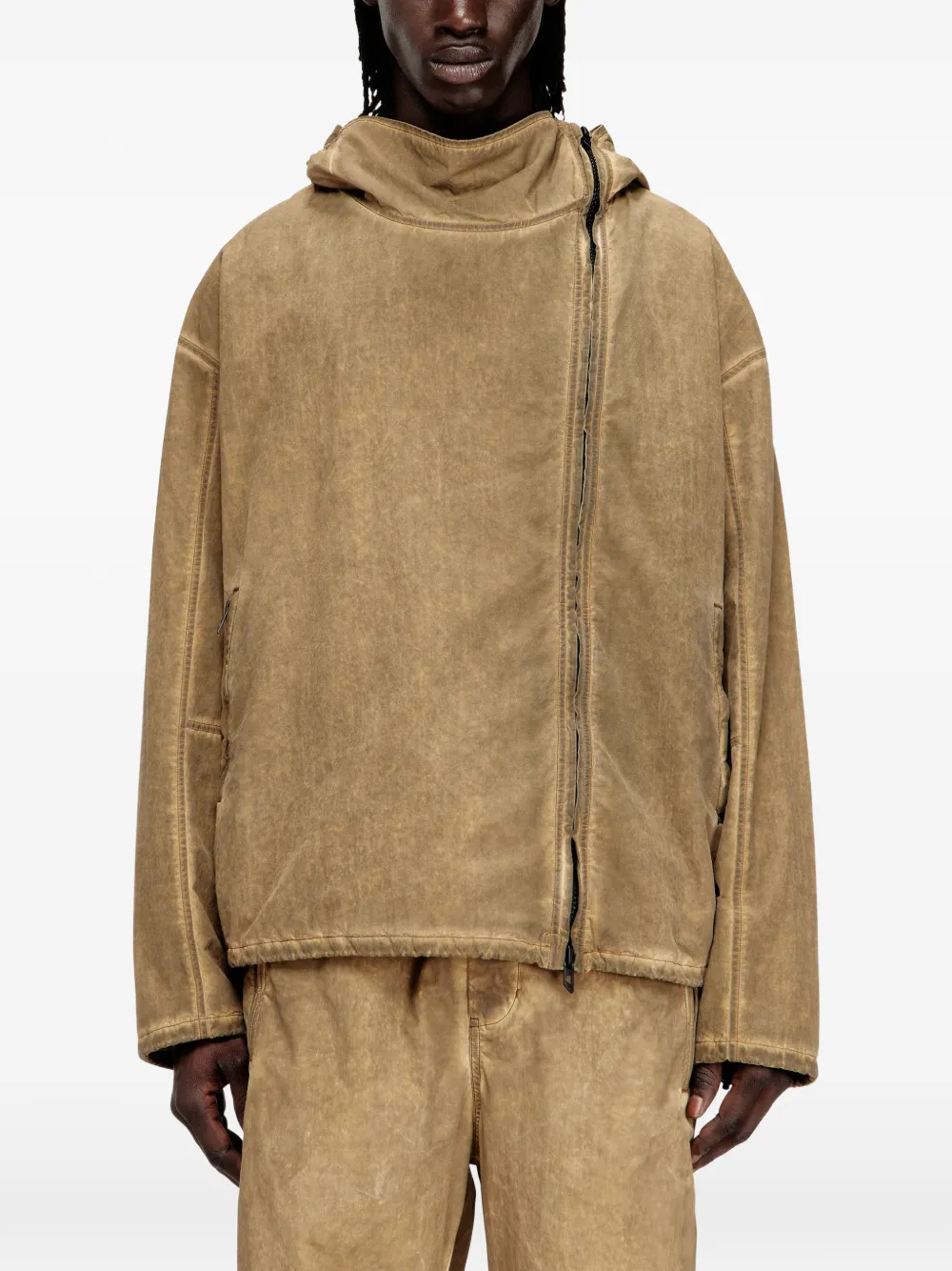  Diesel J-squad-treat Hooded Zip Jacket - Brown 