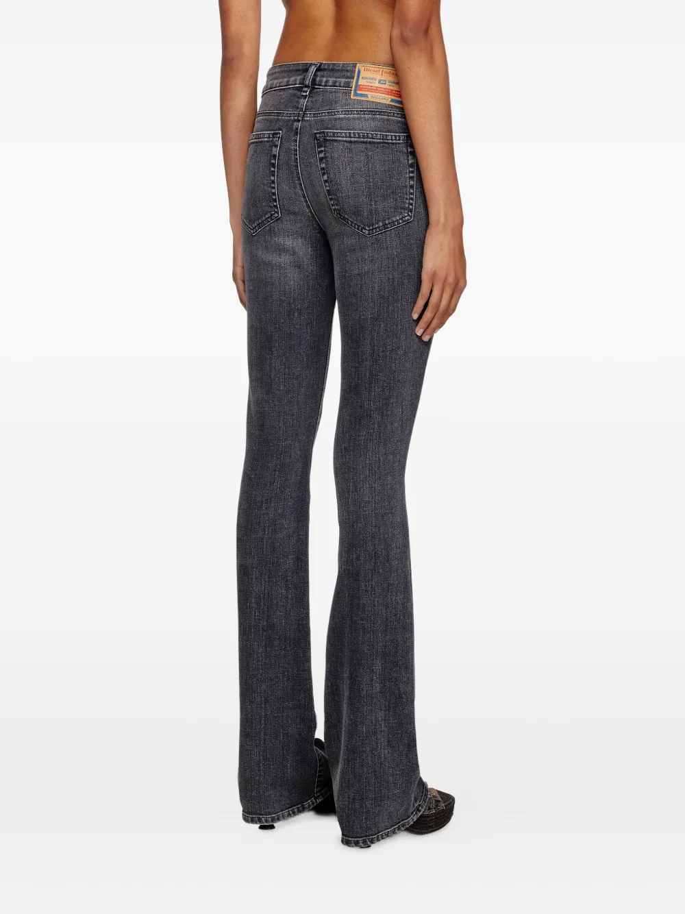 Diesel Low Waist Bootcut Jeans In Black