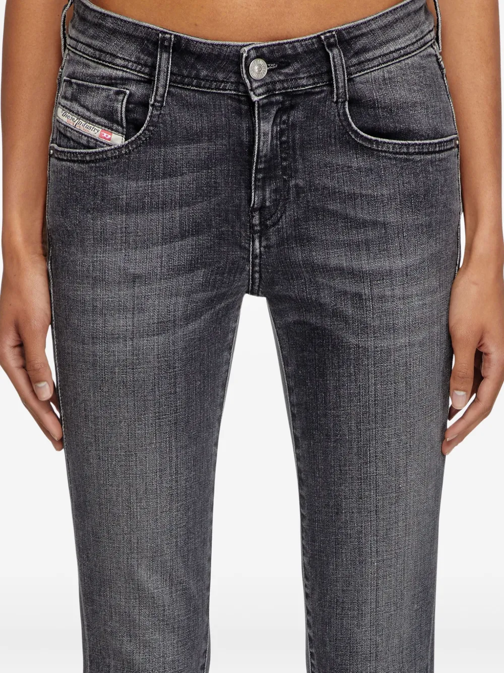 Diesel Low Waist Bootcut Jeans In Black