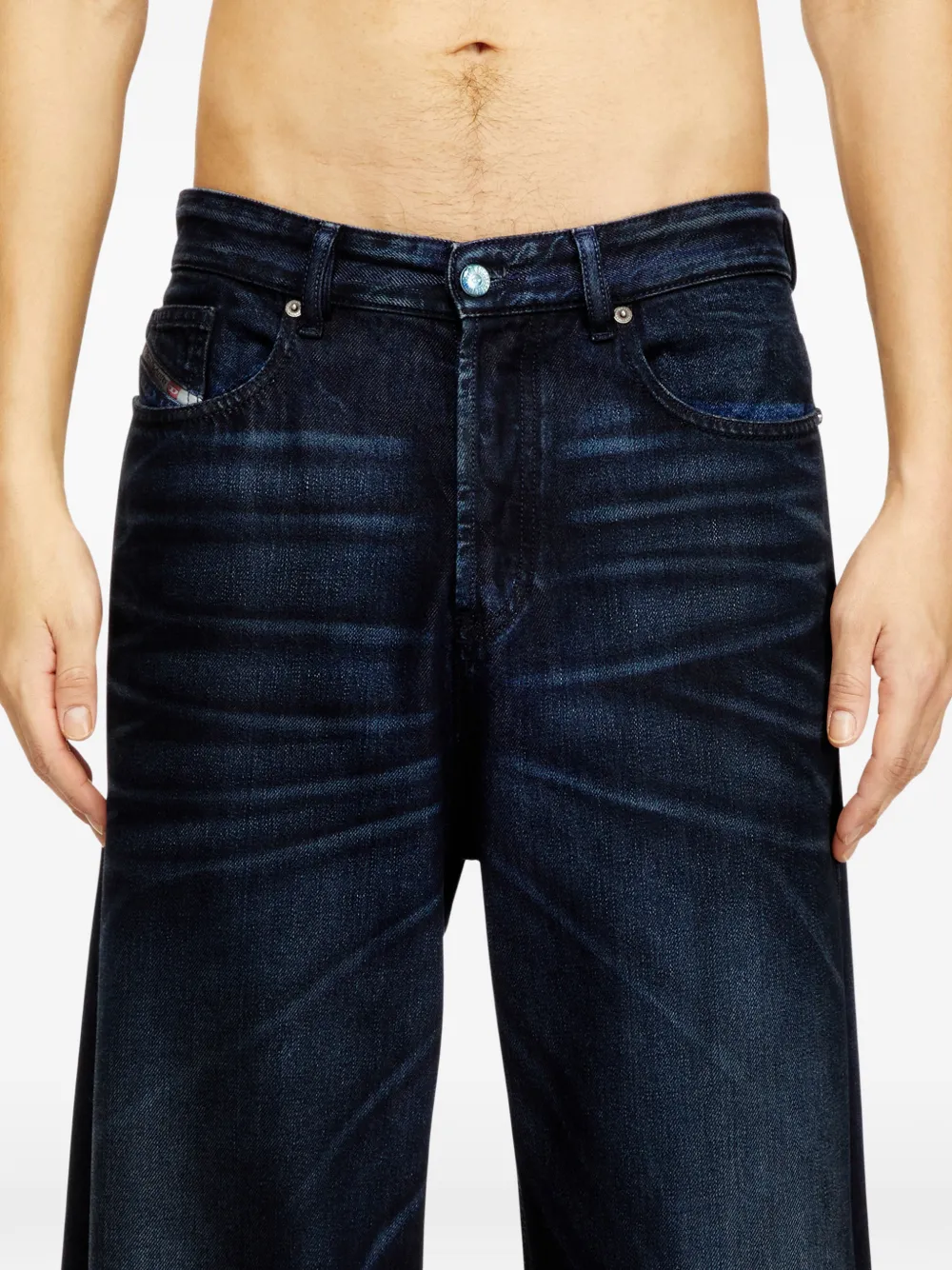 Diesel D-Rise cotton trousers Blauw