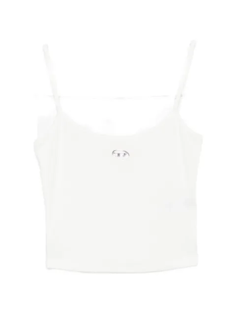 Diesel logo-plaque ribbed-knit top