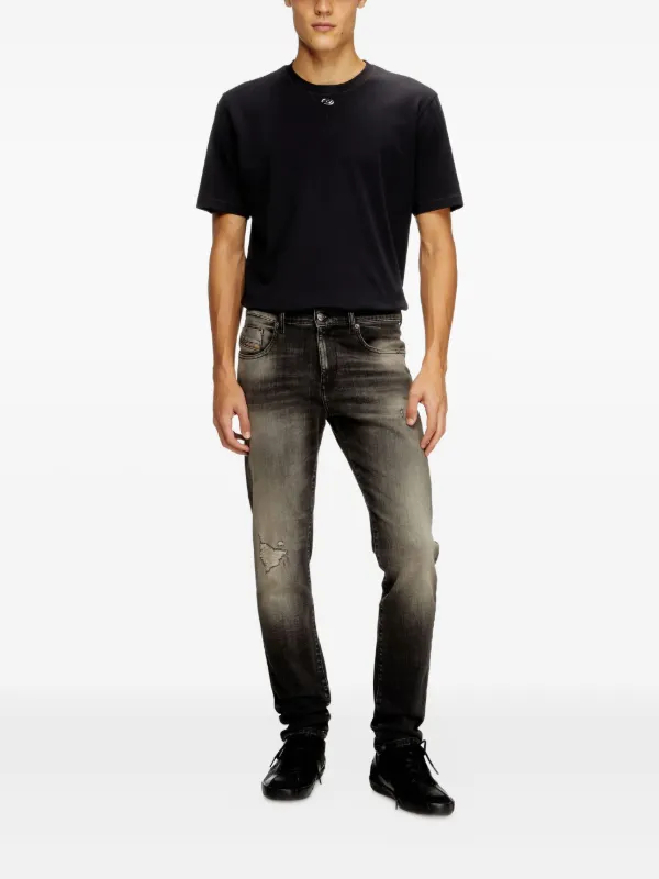 Diesel D-Strukt Ripped Slim Jeans | Grey | FARFETCH