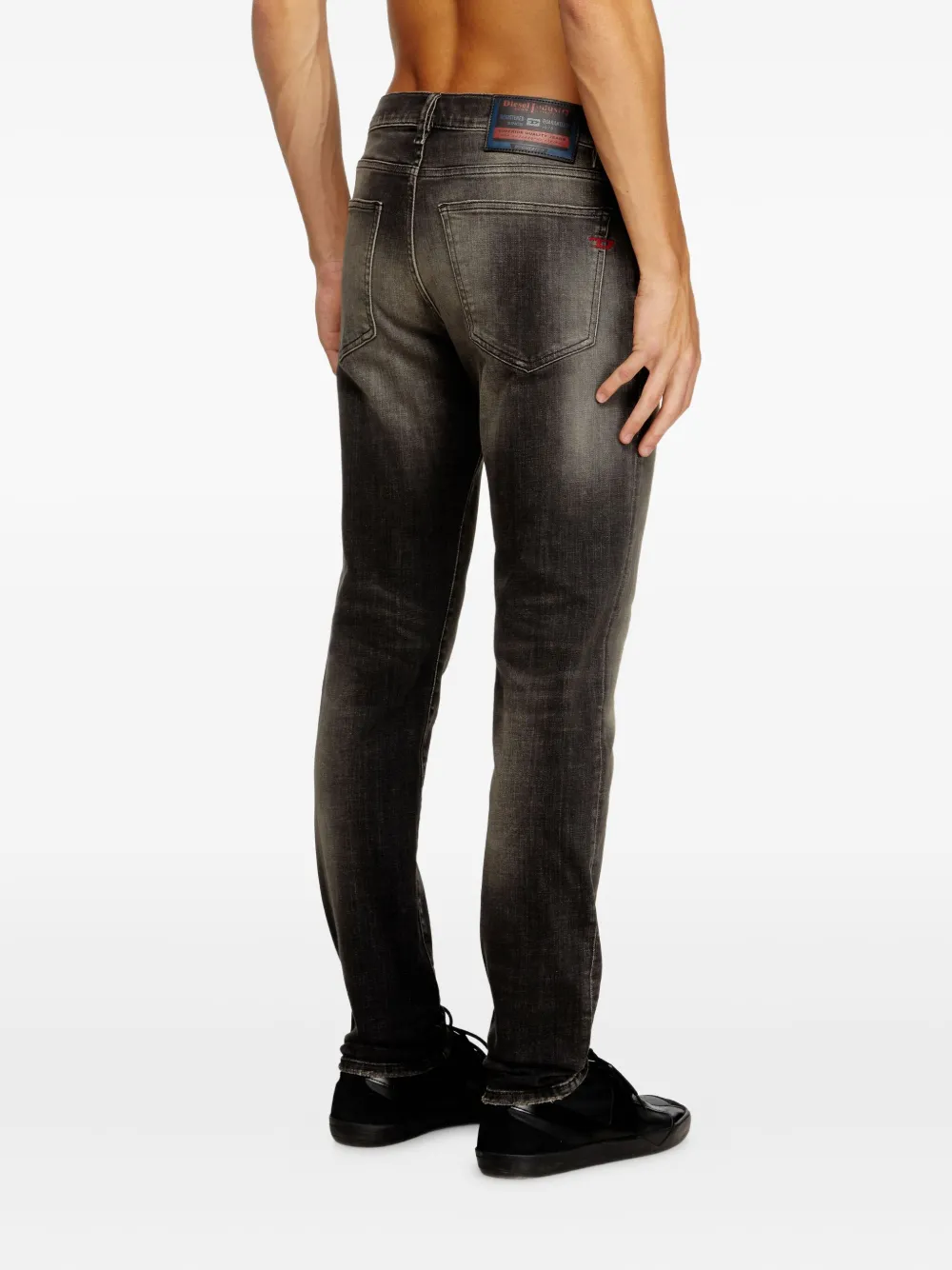 Diesel D-Strukt 09j52 gerafelde slim-fit jeans Grijs