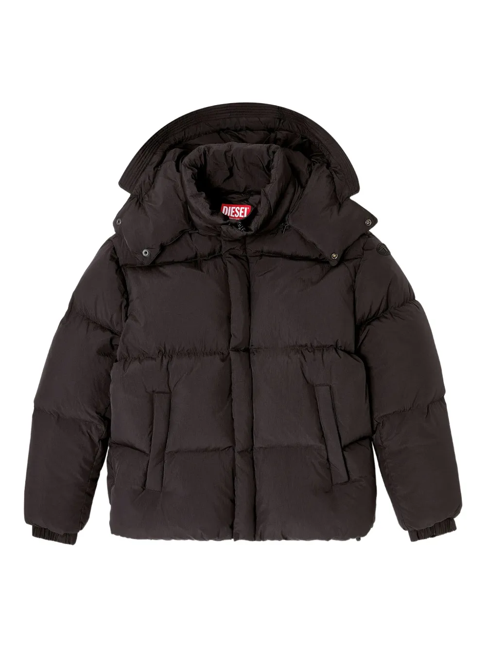 Diesel  W-Rolfys logo-patch down jacket | Black | Image 1